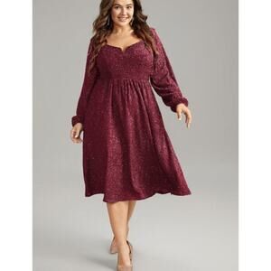 🔥SALE  2X 18 20 Plus Size Red BloomChic Sparkle Dress with Pockets Curvy Fit